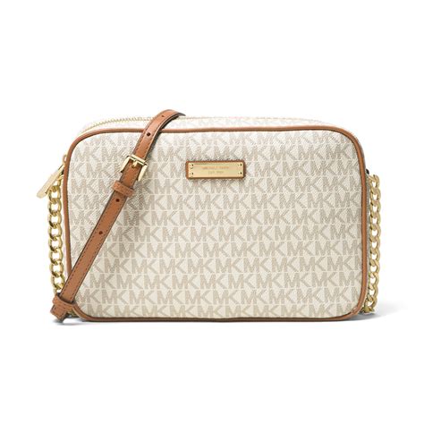 michael michael kors jet set leather crossbody|michael kors vanilla jet set.